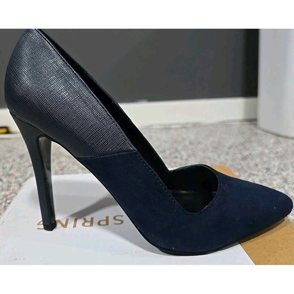 Call It Spring Womens Suede High Heels NAVY Size 8 Point Toe